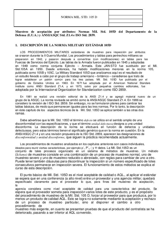 norma mil std 105d